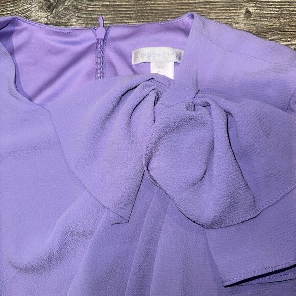 LONDON TIMES Womens Orchard Maxi Dress. Zipper Back. Bow Front. NWT. 2 - Picture 3 of 8